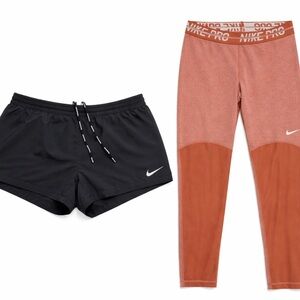 Nike set -black running Shorts/nike pro coral capri Leggings